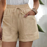 Solid Two Pockets Loose Casual Short Pants