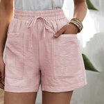 Solid Two Pockets Loose Casual Short Pants