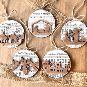 Music Sheet Nativity Ornament