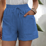 Solid Two Pockets Loose Casual Short Pants