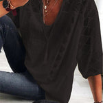 Women's Lace Plain Splice Top