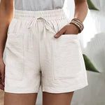 Solid Two Pockets Loose Casual Short Pants