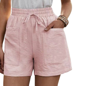 Solid Two Pockets Loose Casual Short Pants
