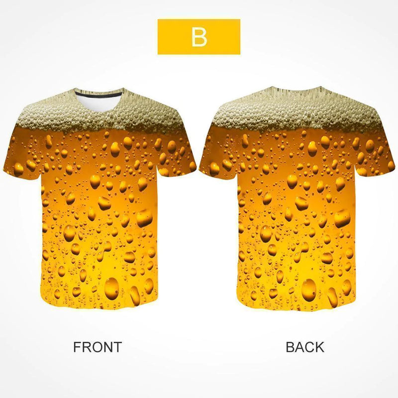 Fashion 3D Print Beer Bubble Short Sleeve T-Shirt