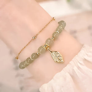 🔥Last Day Promotion 50% OFF💞hetian jade gold leaf bracelet