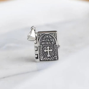 Sterling Silver Tiny Bible Necklace