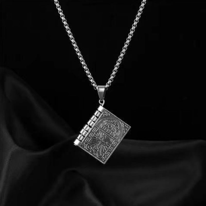 Sterling Silver Tiny Bible Necklace