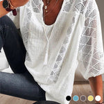 Women's Lace Plain Splice Top