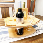 Portable Wooden Outdoor Picnic Wine Table