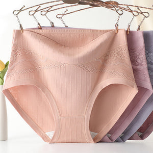 Large Size High Waist Cotton Antibacterial Anti-Side Leak Underwear