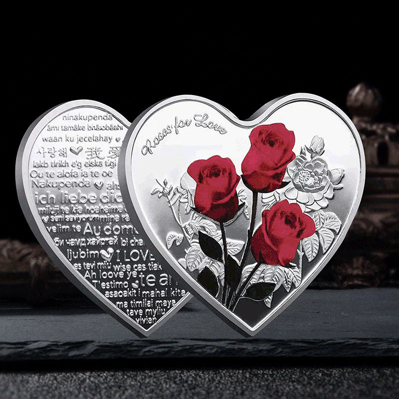 Rose Heart-Shaped Commemorative Coin
