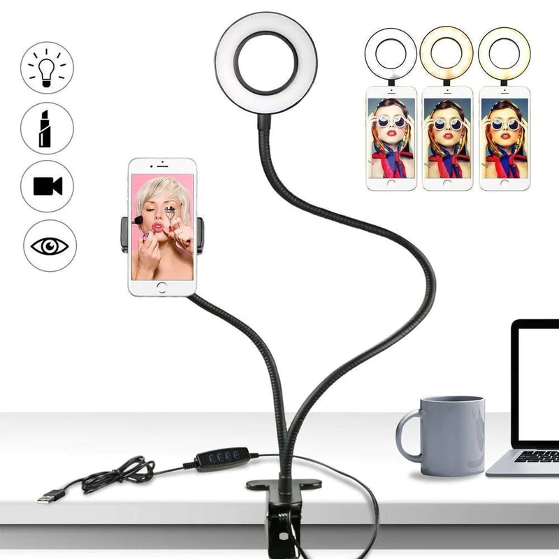 Selfie Ring Light with Cell Phone Holder Stand