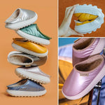 New Style Down Fabric Thick-Soled Warm Slippers