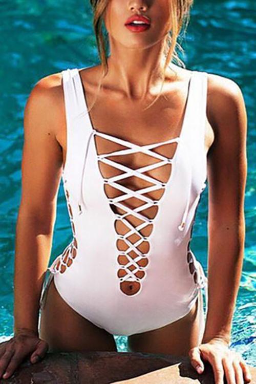 New Sexy Lace-up One Piece Swimsuit.MO