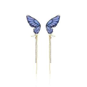 Butterfly Fringe Long Earrings