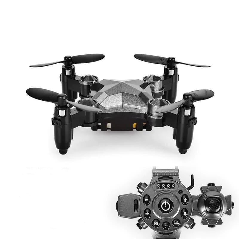 Mini Drone Aircraft Foldable Aerial WiFi Watch Remote Control