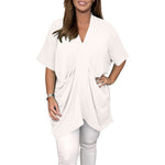 Women's V Neck Draped Top