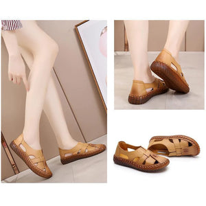 Women's handmade leather sandals with soft bottom
