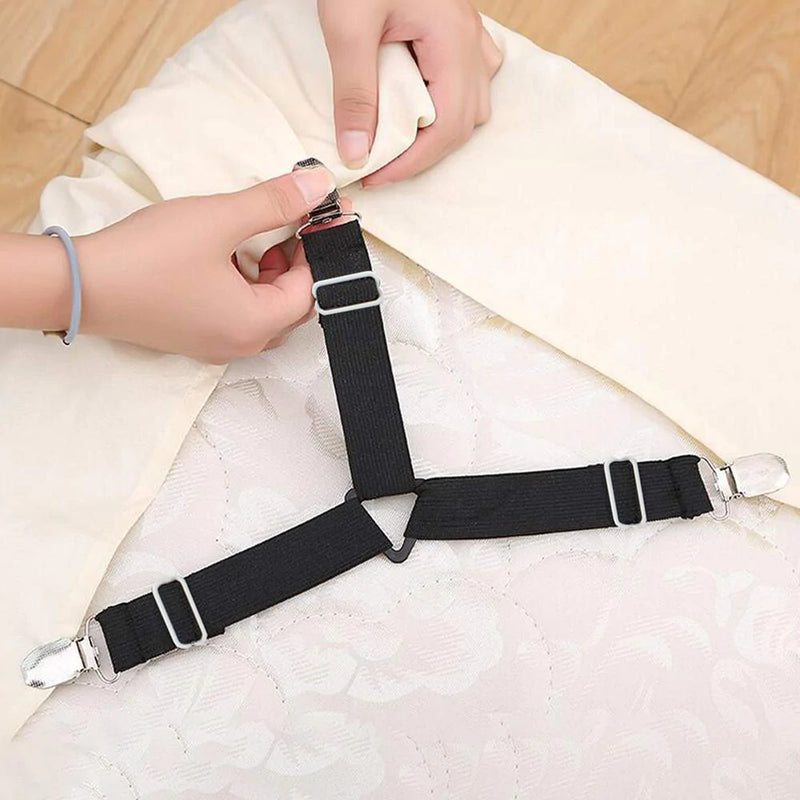 Bed Sheet Fasteners, 8 Pack Adjustable Triangle  Elastic Band Straps