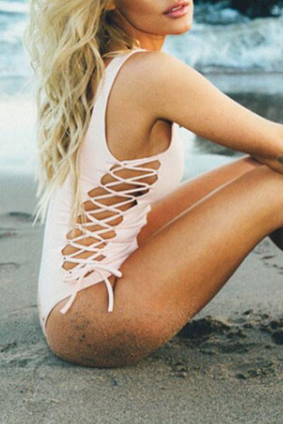New Sexy Lace-up One Piece Swimsuit.MO
