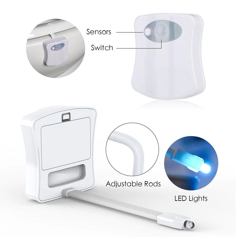 Hirundo 16-Color Motion Sensor LED Toilet Night Light