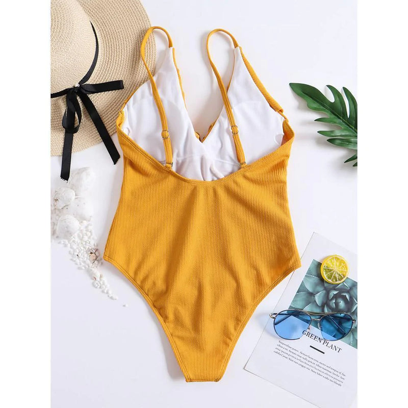 Falbala Solid One-Piece Swimsuit