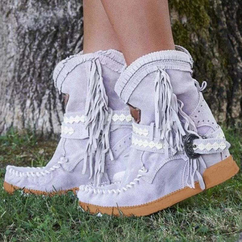 New Women's Tassel Faux Suede Winter Boots