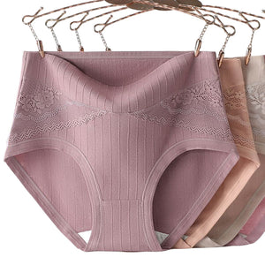 Large Size High Waist Cotton Antibacterial Anti-Side Leak Underwear