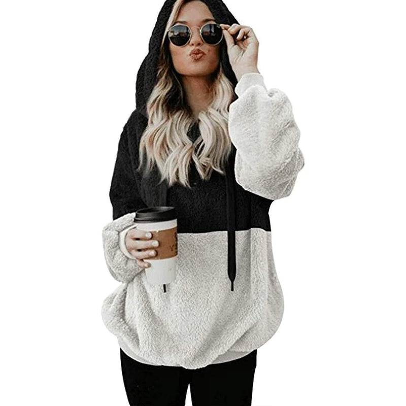 Fluffy hoodie with zipper