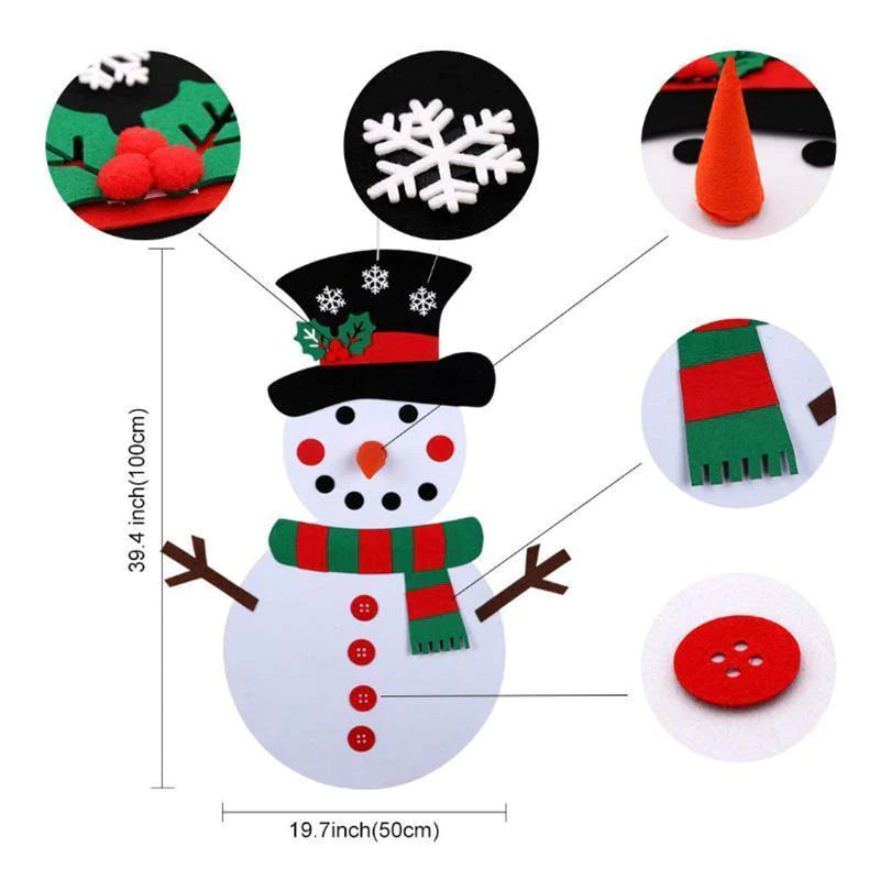 DIY Felt Christmas Snowman Set
