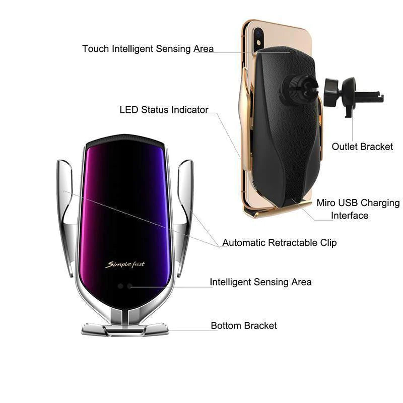 Wireless Automatic Sensor Car Phone Holder and Charger