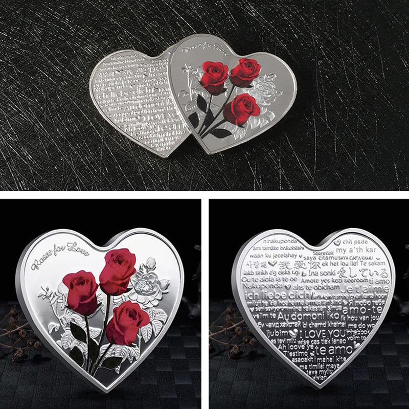 Rose Heart-Shaped Commemorative Coin