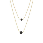 Lava Stone Pendant Essential Oil Diffuser Multilayer Necklace