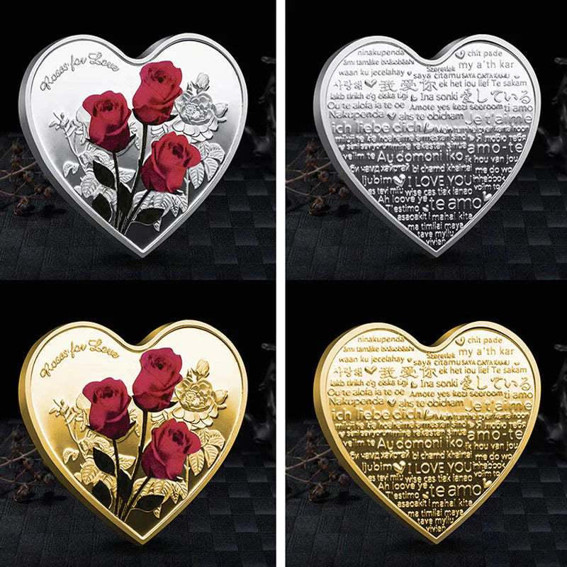 Rose Heart-Shaped Commemorative Coin