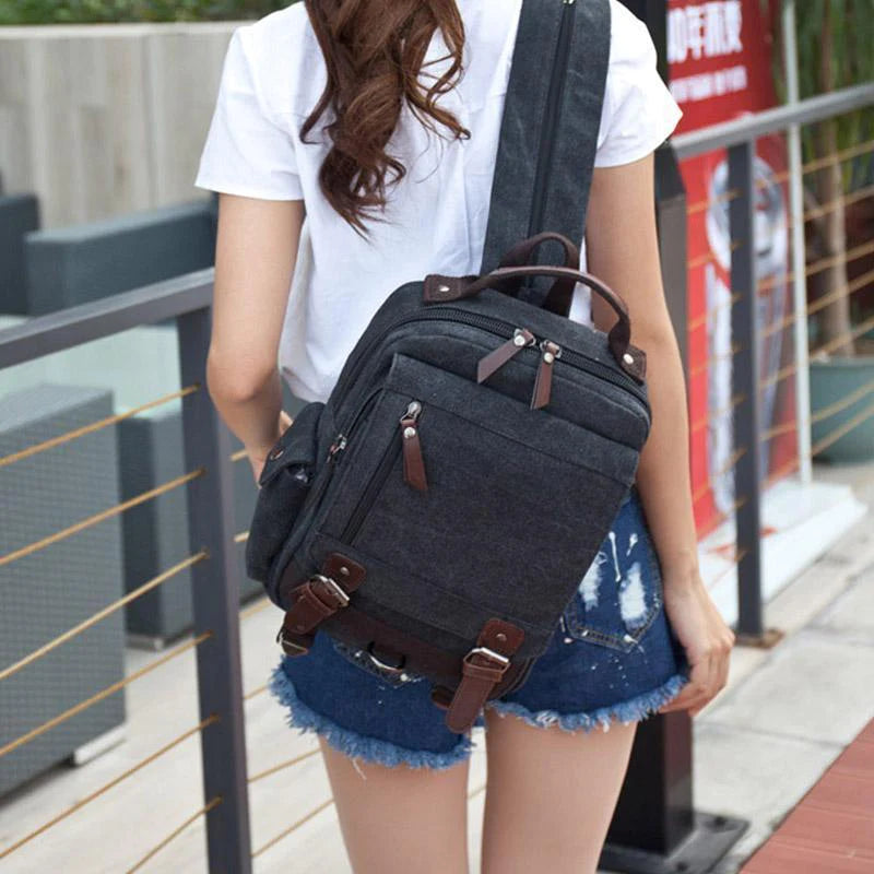 Double Buckle Pocket Zippers Backpack