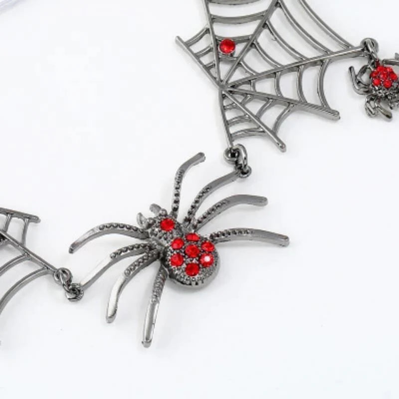 Halloween Jewelry Creative Necklace Spider Web Pendant & Chain