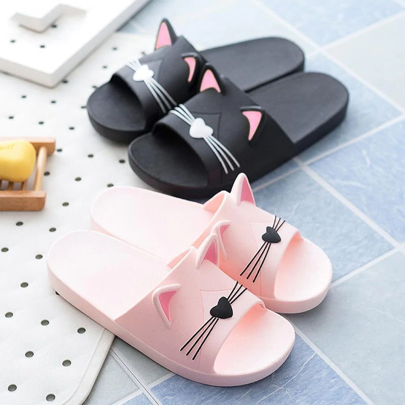 cute cat ear and whisker slippers