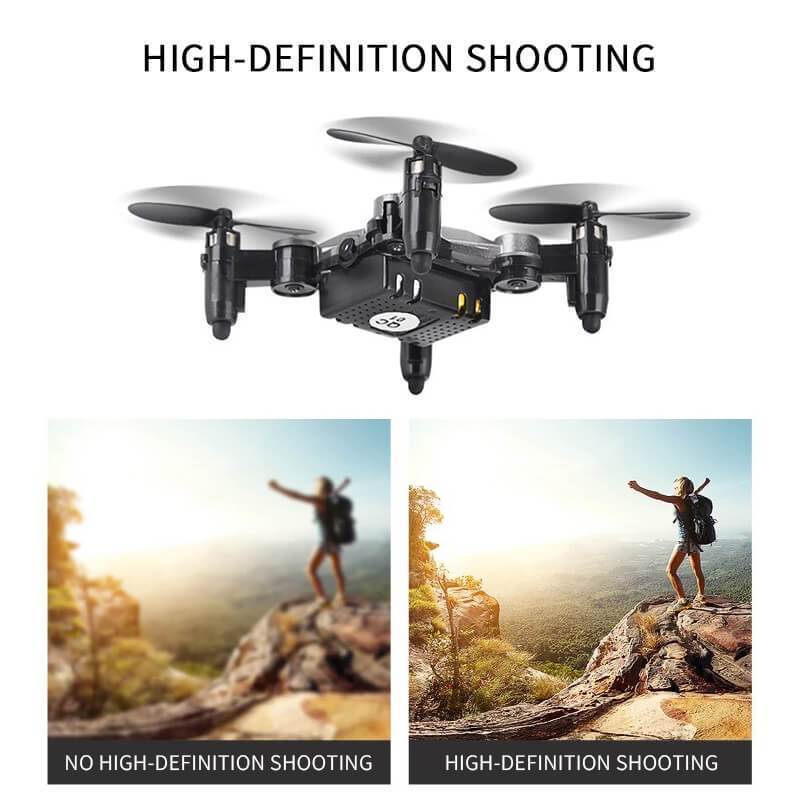 Mini Drone Aircraft Foldable Aerial WiFi Watch Remote Control