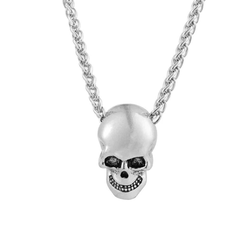 Halloween Punk Gothic Skull Head Pendant Necklace