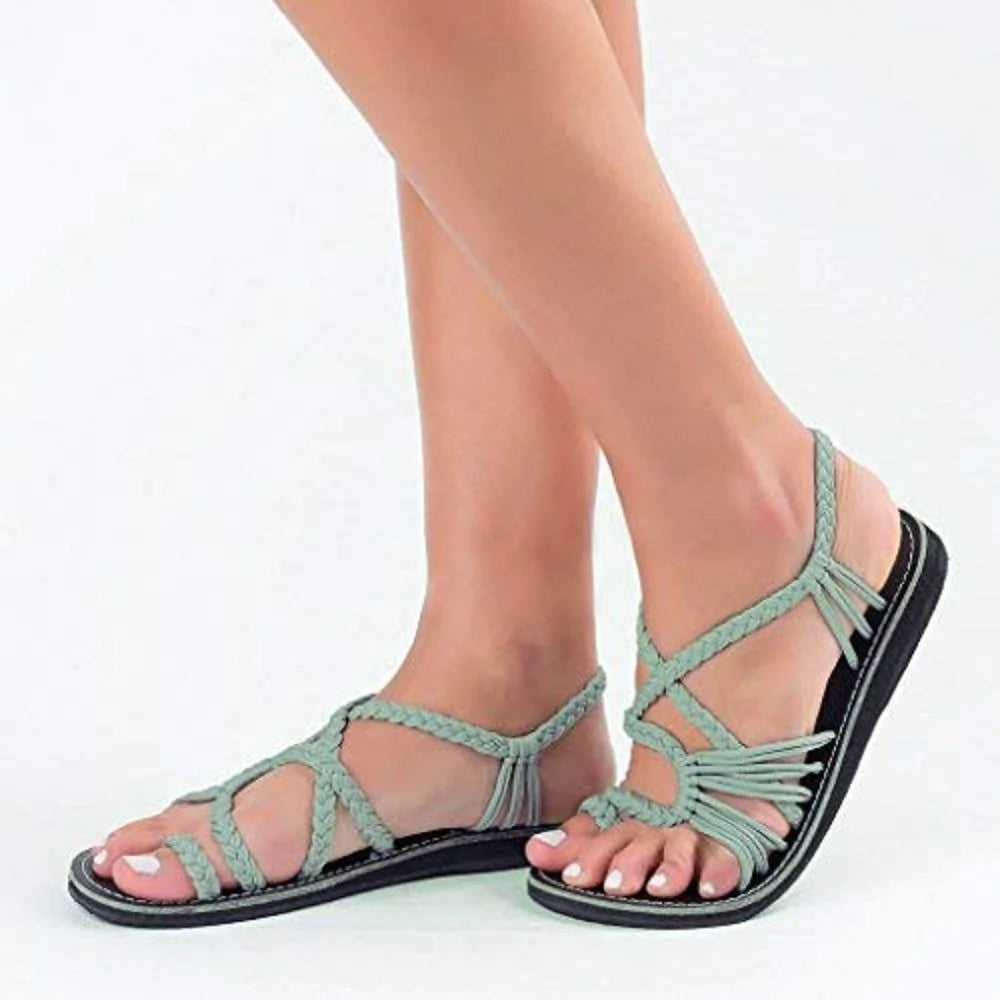 Palm Leaf Flat Sandals for Women, 1 Pair