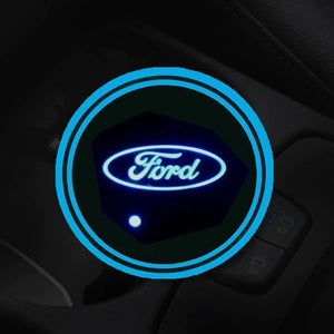 7 Colors Led Changing USB Charging Car Logo Cup Lights up Holder