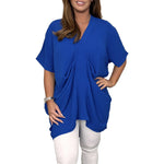 Women's V Neck Draped Top