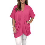 Women's V Neck Draped Top